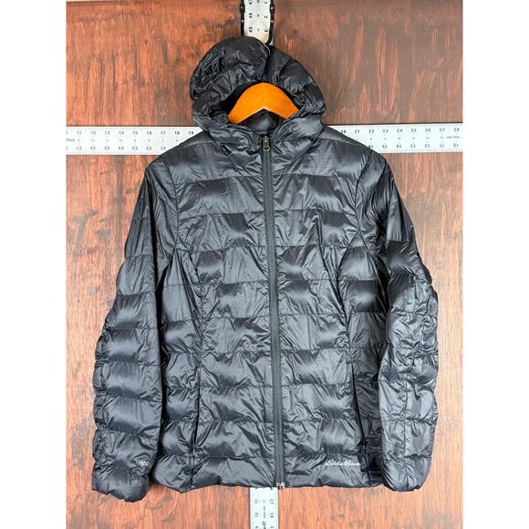 Eddie Bauer‎ EB650 Down Waterfowl Feathers Puffer Jacket Coat Black Womens Small - Picture 1 of 6